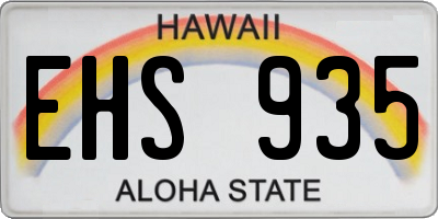 HI license plate EHS935