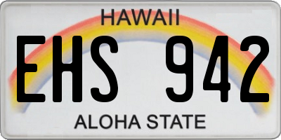 HI license plate EHS942
