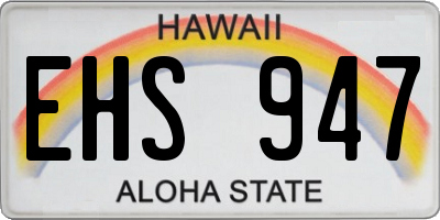 HI license plate EHS947