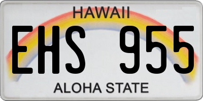 HI license plate EHS955