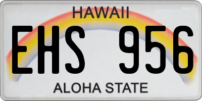 HI license plate EHS956