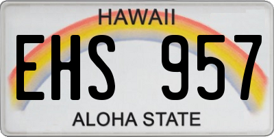 HI license plate EHS957