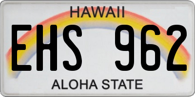 HI license plate EHS962