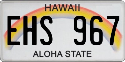 HI license plate EHS967