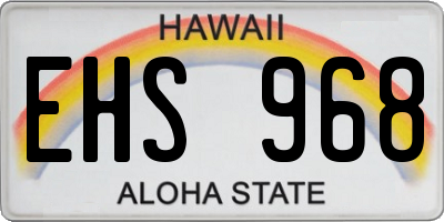 HI license plate EHS968