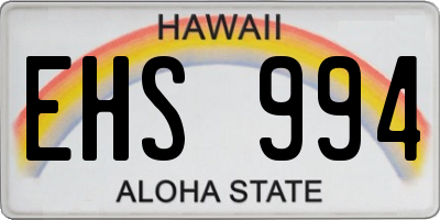 HI license plate EHS994