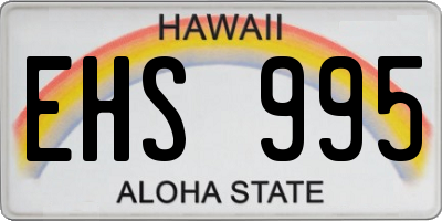 HI license plate EHS995