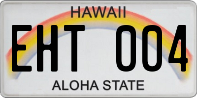 HI license plate EHT004