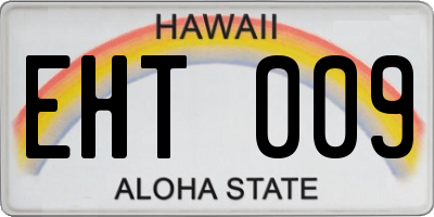 HI license plate EHT009