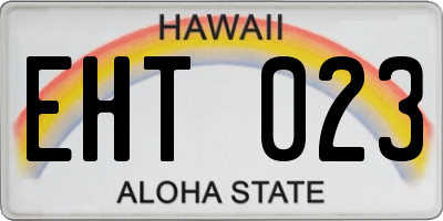 HI license plate EHT023