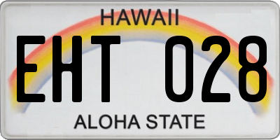 HI license plate EHT028