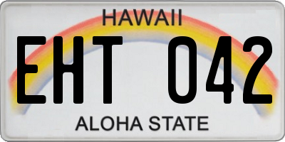 HI license plate EHT042