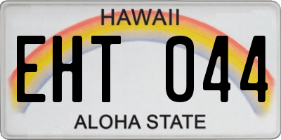 HI license plate EHT044