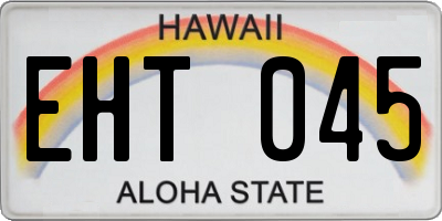HI license plate EHT045