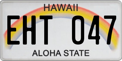 HI license plate EHT047