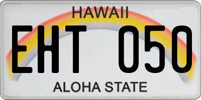 HI license plate EHT050