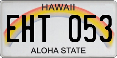 HI license plate EHT053
