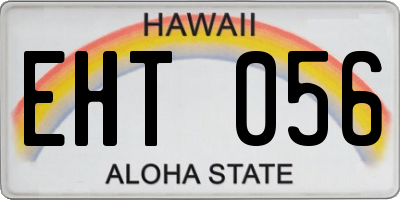 HI license plate EHT056