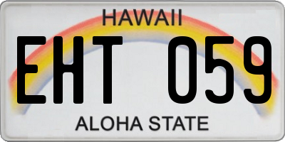 HI license plate EHT059