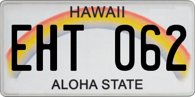 HI license plate EHT062