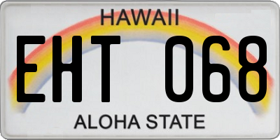 HI license plate EHT068