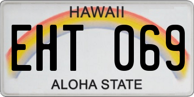 HI license plate EHT069