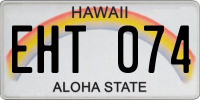 HI license plate EHT074