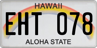 HI license plate EHT078