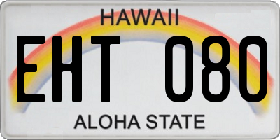 HI license plate EHT080