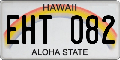 HI license plate EHT082