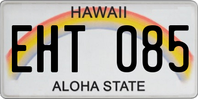HI license plate EHT085