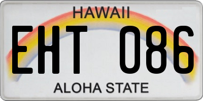 HI license plate EHT086