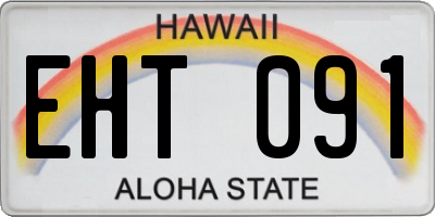 HI license plate EHT091