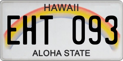 HI license plate EHT093
