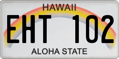 HI license plate EHT102