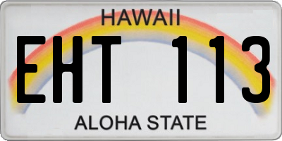 HI license plate EHT113