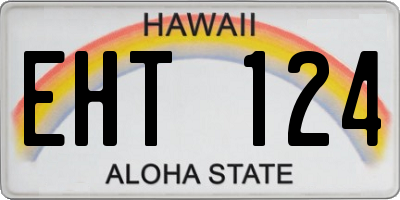 HI license plate EHT124