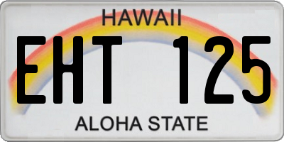 HI license plate EHT125
