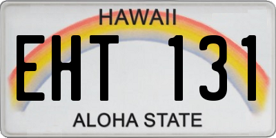 HI license plate EHT131