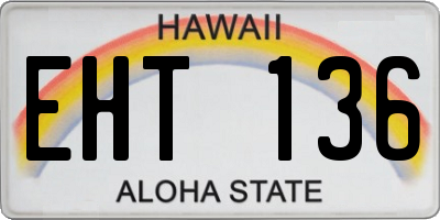 HI license plate EHT136