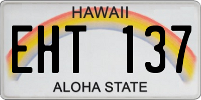 HI license plate EHT137
