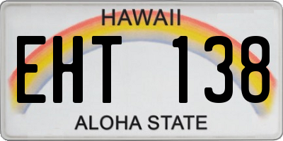 HI license plate EHT138