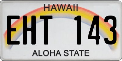 HI license plate EHT143