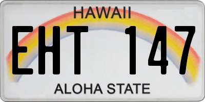HI license plate EHT147