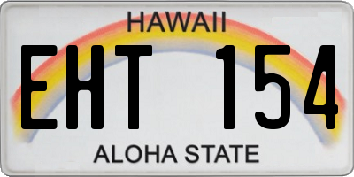 HI license plate EHT154