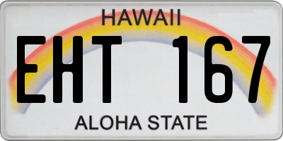 HI license plate EHT167
