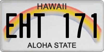 HI license plate EHT171