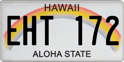 HI license plate EHT172