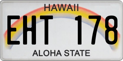 HI license plate EHT178