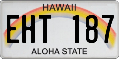 HI license plate EHT187